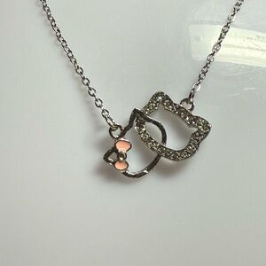 Elegant Silver Cat Pendant Necklace